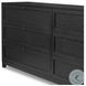 Millie Drifted Matte Black Veneer 6 Drawer Dresser