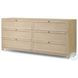 Millie Light Bleach Oak Veneer 6 Drawer Dresser