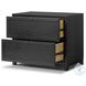 Millie Drifted Matte Black Veneer 2 Drawer Nightstand
