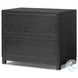 Millie Drifted Matte Black Veneer 2 Drawer Nightstand