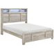 Everett Melamine Gray Queen Storage Panel Bed with USB Charging and LED