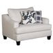 Truth or Dare Salt White Performance Fabric Accent Chair with Throw Pillows