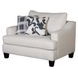 Truth or Dare Salt White Performance Fabric Accent Chair with Throw Pillows