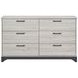 Westport White Oak and Gray 6 Drawer Dresser