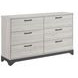 Westport White Oak and Gray 6 Drawer Dresser