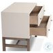 Fiona Ivory Painted Raffia 2 Drawer Nightstand