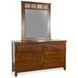 Santa Fe Petite Dark Chocolate 6 Drawer Dresser with Rectangular Mirror