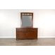 Santa Fe Petite Dark Chocolate 6 Drawer Dresser with Rectangular Mirror