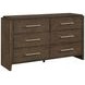 Emmett Dark Walnut 6 Drawer Dresser