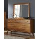 American Modern Cinnamon 6 Drawer Dresser with Rectangular Mirror