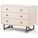 Van Matte Alabaster Rectangular 3 Drawer Nightstand