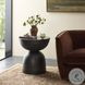 Corbett Polished Black Marble Round End Table