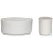 Javi Matte White Cast Aluminum Outdoor Round Occassional Table Set
