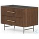 Fletcher Black Wash Mango and Black Cane Large 2 Drawer Nightstand