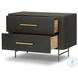 Fletcher Distressed Black Oak Large 2 Drawer Nightstand