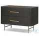 Fletcher Distressed Black Oak Large 2 Drawer Nightstand