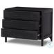 Sydney Black Wash Mango and Black Cane Large 3 Drawer Nightstand