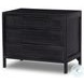 Sydney Black Wash Mango and Black Cane Large 3 Drawer Nightstand