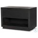 Warby Worn Black Oak Veneer 1 Drawer Nightstand