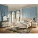 Chantelle Rose Gold and Pearl White King Upholstered Panel Bed