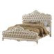 Chantelle Rose Gold and Pearl White Queen Upholstered Panel Bed
