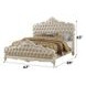Chantelle Rose Gold and Pearl White Queen Upholstered Panel Bed