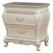 Chantelle Pearl White 2 Drawer Marble Top Nightstand