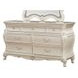 Chantelle Pearl White 7 Drawer Marble Top Dresser