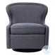 Ignatius Dark Charcoal Gray Swivel Chair
