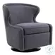 Ignatius Dark Charcoal Gray Swivel Chair