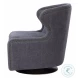 Ignatius Dark Charcoal Gray Swivel Chair