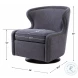 Ignatius Dark Charcoal Gray Swivel Chair