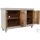 Taj White Wash 4 Door Sideboard Cabinet