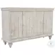 Taj White Wash 4 Door Sideboard Cabinet