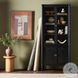 Toulouse Distressed Black Oak 2 Glass Door Cabinet