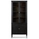 Toulouse Distressed Black Oak 2 Glass Door Cabinet