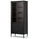 Toulouse Distressed Black Oak 2 Glass Door Cabinet