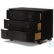 Tiago Distressed Black 3 Drawer Nightstand