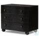 Tiago Distressed Black 3 Drawer Nightstand