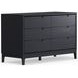 June Vintage Black 6 Drawers Dresser