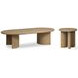 Paden Worn Oak Veneer Oval Occassional Table Set