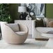 Solimar White Upholstered Swivel Chair