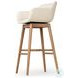 Hannah Kerbey Ivory Performance Fabric Swivel Bar Stool