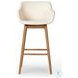 Hannah Kerbey Ivory Performance Fabric Swivel Bar Stool