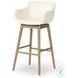 Hannah Kerbey Ivory Performance Fabric Swivel Bar Stool