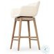Hannah Kerbey Ivory Performance Fabric Swivel Counter Height Stool