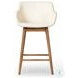 Hannah Kerbey Ivory Performance Fabric Swivel Counter Height Stool