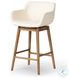 Hannah Kerbey Ivory Performance Fabric Swivel Counter Height Stool