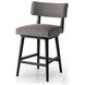 Cardell Alcala Nickel Performance Fabric Swivel Counter Height Stool