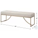 Langston Ivory Leather Bench